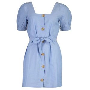 NWOT Tie Waist Button Detail Denim Dress